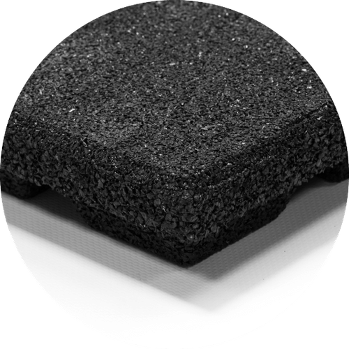 Dark Slate Gray Anti shock Rubber Fitness Floor Tile - Black