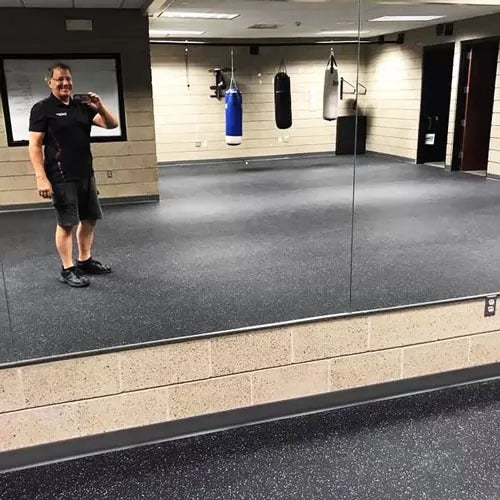 Dark Slate Gray Heavy Duty Rubber Gym Flooring Rolls Non Slip