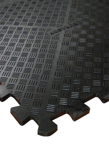 Dark Slate Gray 18mm Black Rubber Heavy Duty Gym Tile Interlocking