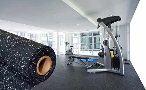 Gray Premium Heavy Duty Rubber Gym Flooring Rolls Non-Slip  Durable Fitness Flooring